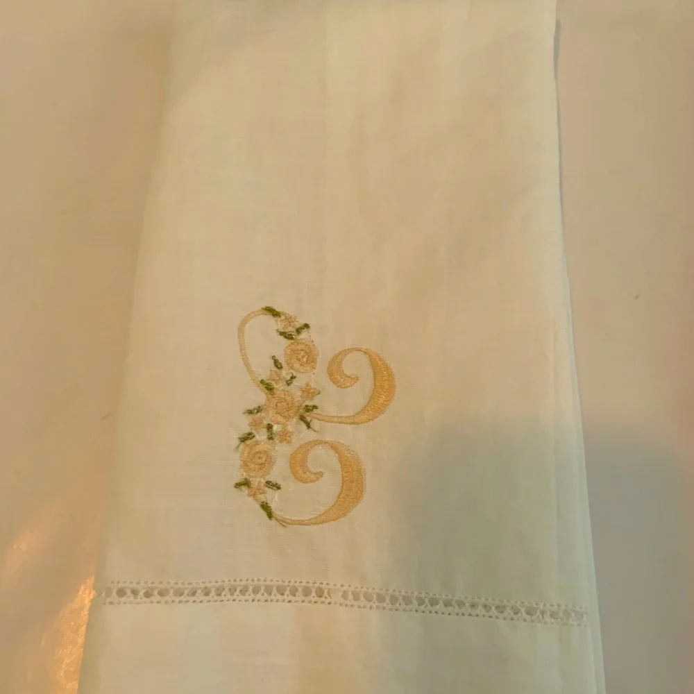 Vintage Embroidered Cotton Decorative Guest Towels Set Of 6 - Picture 6 of 6